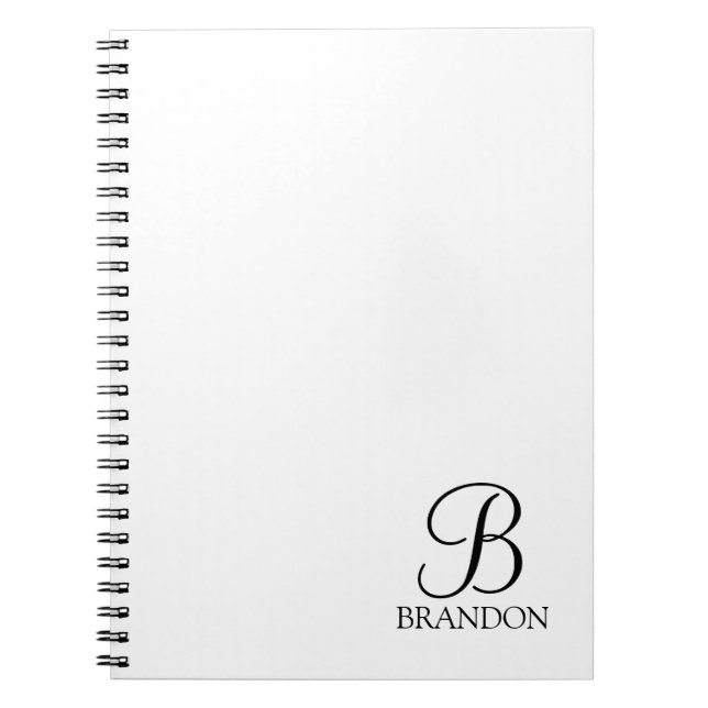 Personlig Script Monogram och Namn bärbar dator Anteckningsbok (Framsidan)