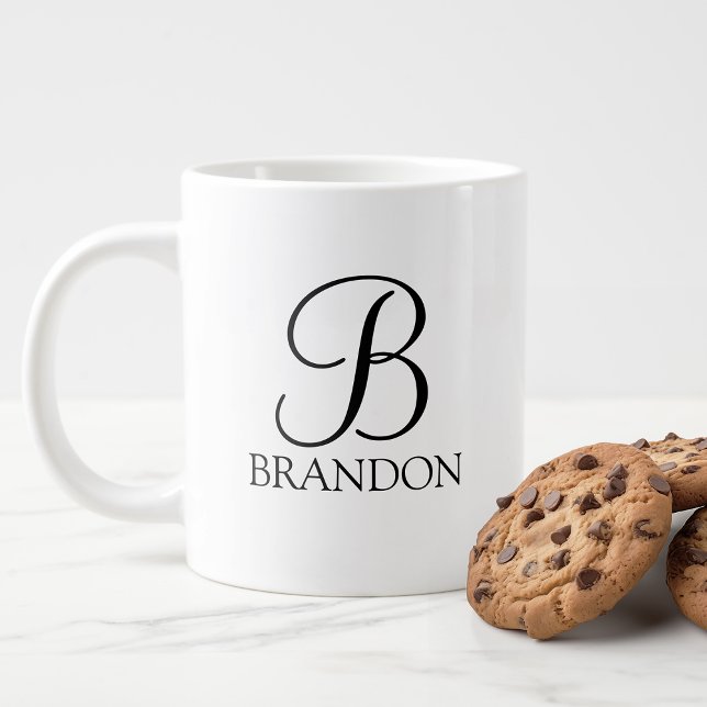 Personlig Script Monogram och Namn Jumbo Mugg (Skapare uppladdad)
