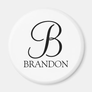 Personlig Script Monogram och Namn Magnet