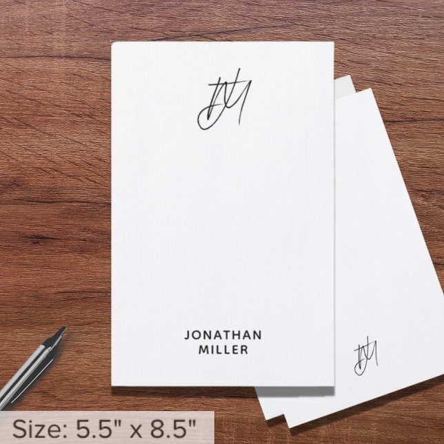 Personlig Script Monogram Stationery Brevpapper (Skapare uppladdad)