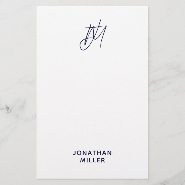 Personlig Script Monogram Stationery Brevpapper (Framsida)