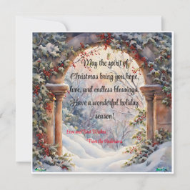 Personlig Script Winter Archway Hälsning Julkort