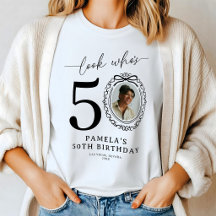 Personlig "Se Vem som är 50" Foto Födelsedags-T-Sh