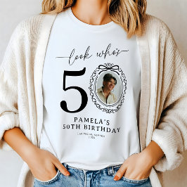 Personlig "Se Vem som är 50" Foto Födelsedags-T-Sh T Shirt