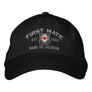 Personlig Sea First Mate Nautical Canadian Flagga Broderad Keps