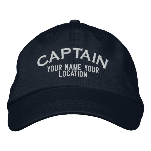 Personlig Sea Kapten Hat Broderad Keps (Framsida)