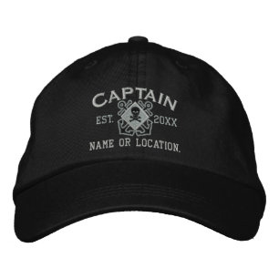 Personlig Sea Kapten Nautical Crossbone Skull Broderad Keps