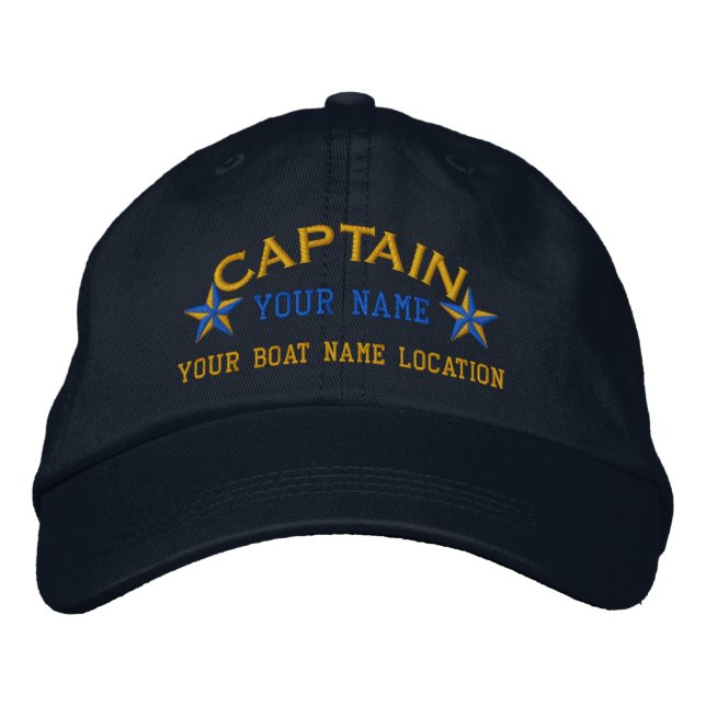 Personlig Sea Kapten Stars Boll Cap Embroidery Broderad Keps (Framsida)
