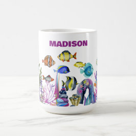 Personlig Sea Life Scene Kaffemugg