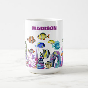 Personlig Sea Life Scene Kaffemugg