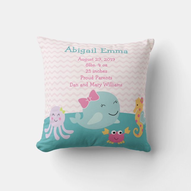 Personlig Sea Sweeties Baby Pillow Keepsak Kudde (Framsida)
