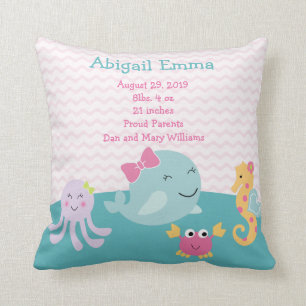 Personlig Sea Sweeties Baby Pillow Keepsak Kudde