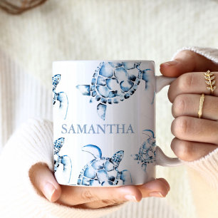 Personlig Sea Turtle Beach Theme Kaffemugg