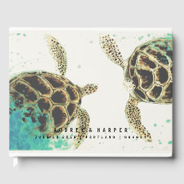 © Personlig Sea Turtle Kärlek Bröllop Guest Bok