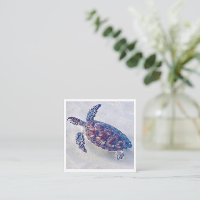 Personlig Sea turtle mini notecards Anteckningskort (Stående Fram)