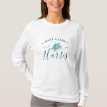 Personlig Sea Turtle T-shirts för Bride<br><div class="desc">Fira ditt strandbröllop i Florida med den här personligen långa bröllop t-shirt som har en vacker havssköldpaddsdesign i sköldpaddor. Perfekten för brud och brudgumm ser ut, den här skjortan är ett tillägg till dina bröllop-festligheter med roligt och snyggt - oavsett om du går i sanden i Miami, njuter av en...</div>
