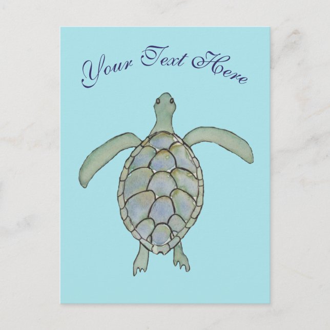 Personlig Sea Turtle-vykort Vykort (Framsida)