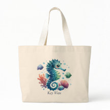 Personlig Seahorse and Fish Tote Bag