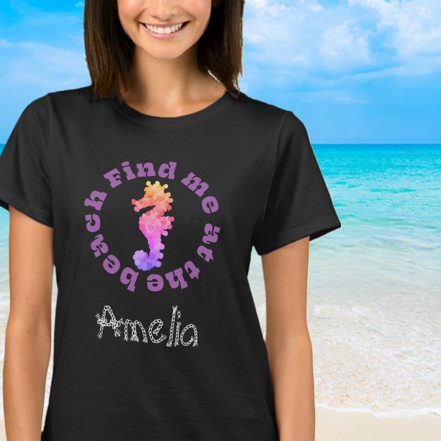 Personlig Seahorse Beach T Shirt (Skapare uppladdad)