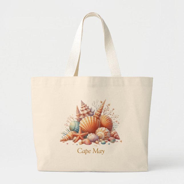 Personlig Seashell Tote Bag Jumbo Tygkasse (Framsidan)