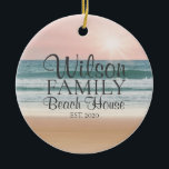 Personlig Seaside Beach House Julgransprydnad Keramik<br><div class="desc">Den här Personligen Beach-husets prydnadsföremål är perfektens gåva till dina vänner och familj i havet.</div>