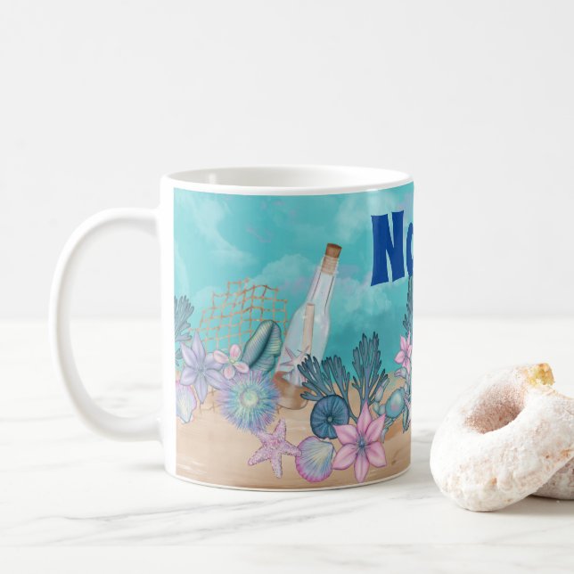 Personlig Seaside Ocean Beach Coffee Mugg (Med munk)