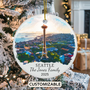 Personlig Seattle Ornament, delstaten Washington Julgransprydnad Keramik