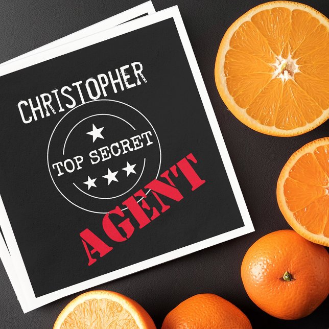 Personlig Secret Agent Barns födelsedag Party Pappersservett (Skapare uppladdad)