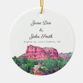 Personlig Sedona Arizona Bröllop Julgransprydnad Keramik