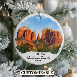 Personlig Sedona-ornament, Anpassad Arizona Julgransprydnad Keramik
