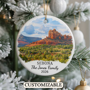 Personlig Sedona-ornament, Anpassad Arizona Julgransprydnad Keramik