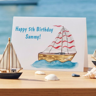 Personlig segelbåt 5-årsdag för pojkar kort