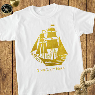 Personlig segling Falskt guld Nautilus Högt skepp T Shirt