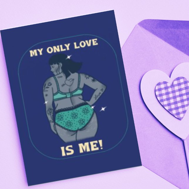 Personlig Self Kärlek Valentines day Helgkort (Buy or Download Now!)