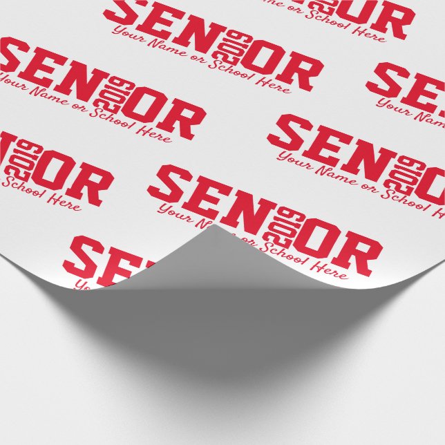 Personlig Senior Block Brev, klass 2019 Red Presentpapper (Hörn)
