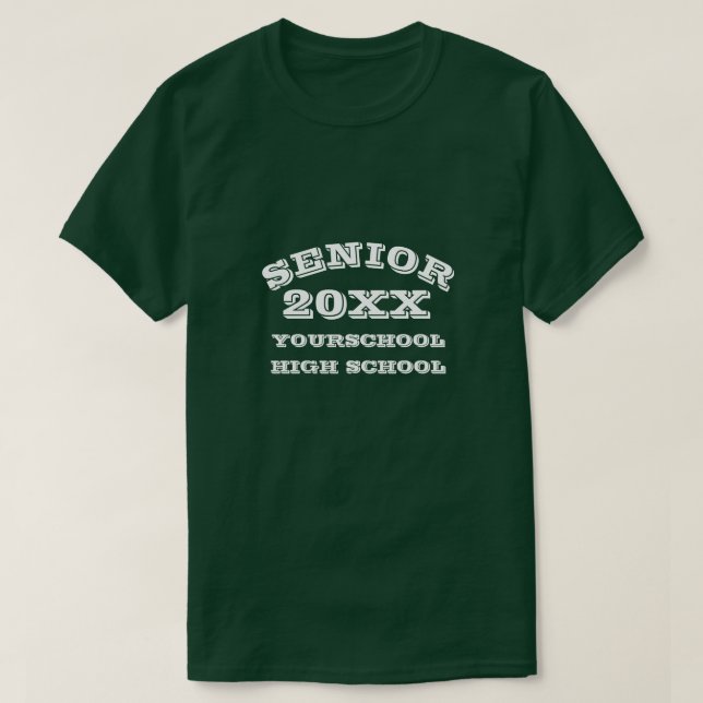 Personlig SENIOR (klass av) T Shirt (Design framsida)