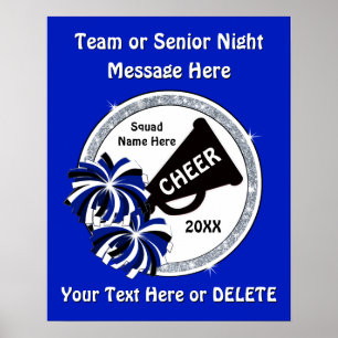Personlig Senior Night Cheer Poster, Blue Poster