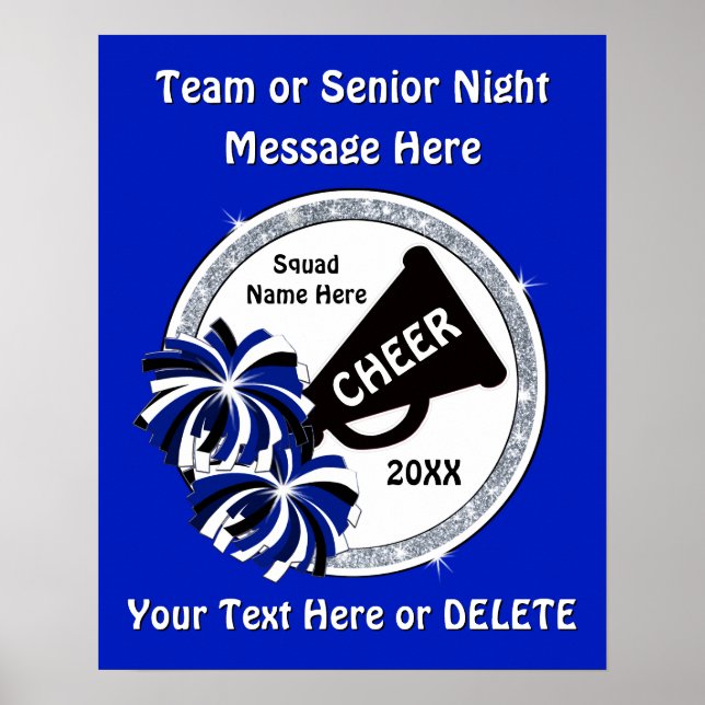 Personlig Senior Night Cheer Poster, Blue Poster (Framsidan)