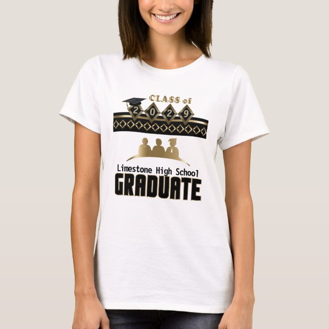 Personlig Senior Student T Shirt (Framsida)