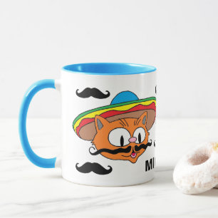 Personlig Senor Gato Handlebar Mustache Mugg