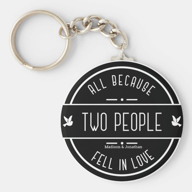 Personlig Sentimental Bröllop par Keychain Nyckelring (Framsidan)