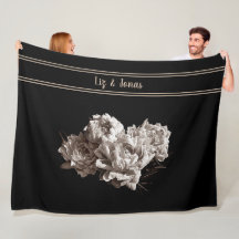 Personlig Sepia Peonies Large Storlek Black