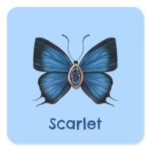 Personlig September Birth Blue Butterfly