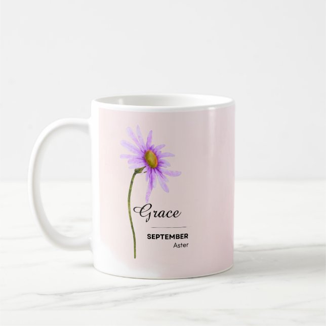 Personlig September Flower Mugg (Vänster)