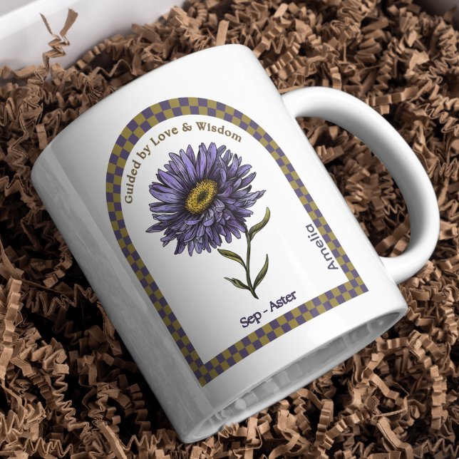 Personlig September födelsemånadsblomma Kaffemugg (Skapare uppladdad)