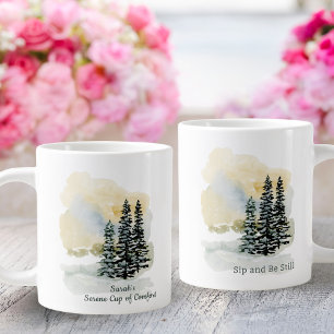 Personlig Seren Sip & Be Still Mugg Watercolo Jumbo Mugg