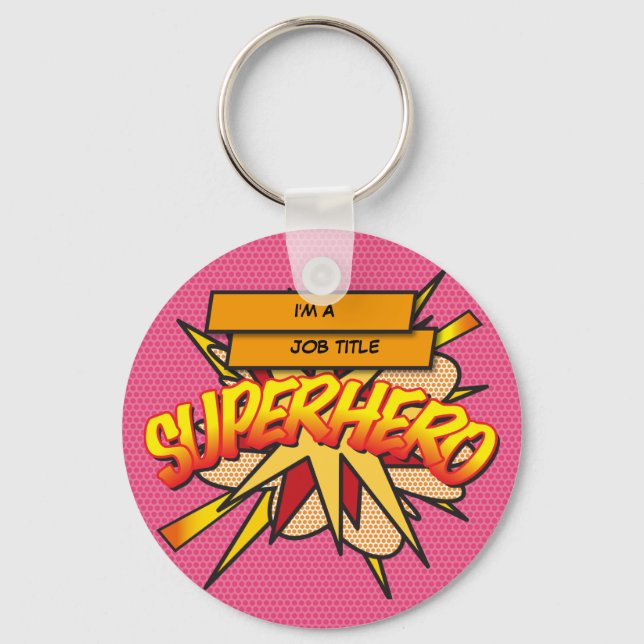 Personlig serietidning Pop Art JAG ÄR EN... SUPERH Nyckelring (Framsida)