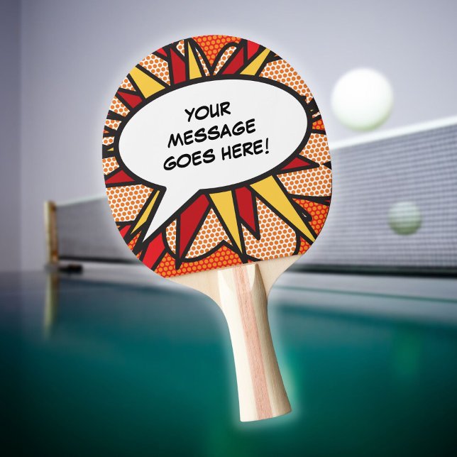 Personlig serietidning Pop Art pratbubbla Pingisracket (Skapare uppladdad)