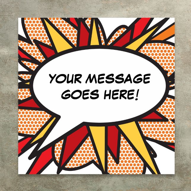 Personlig serietidning Pop Art pratbubbla Poster (Personalized Message Comic Book Speech Bubble Poster
)