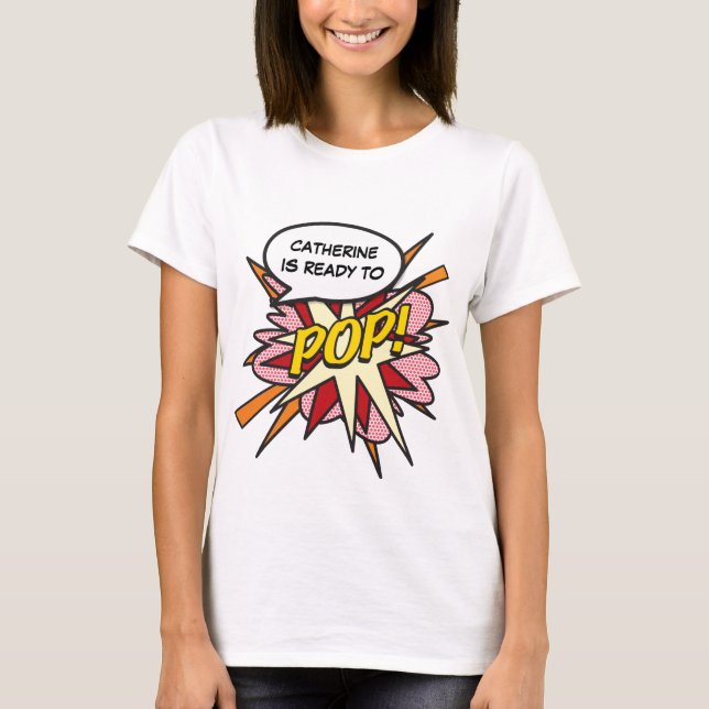 Personlig serietidning Pop Art redo att POPPA! T Shirt (Framsida)